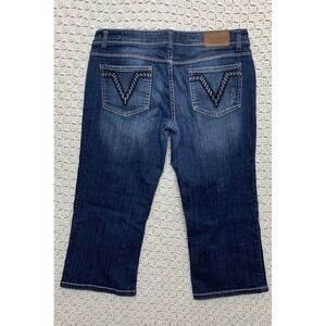 Vigoss Collection Capri Jeans Women Sz 11 Blue Denim 5-Pockets Straight waist34